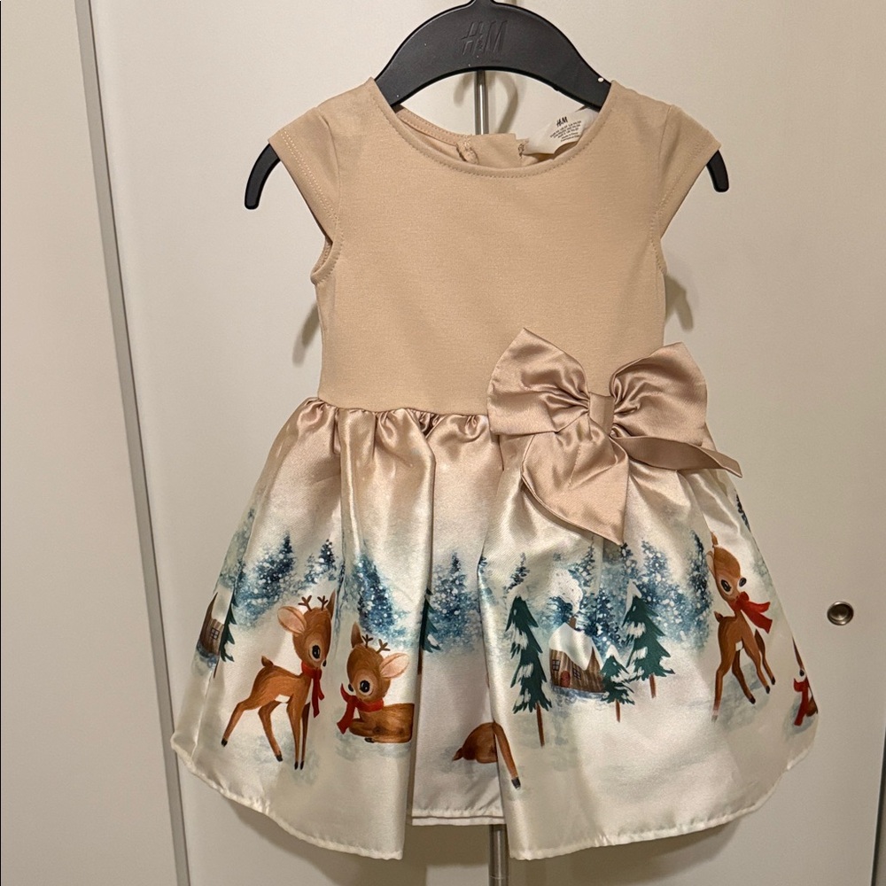 H&M Beige and Multicolor Kids sweet dress